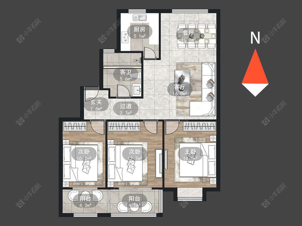 常州白云东苑南区在售二手房源户型图_小牛看房