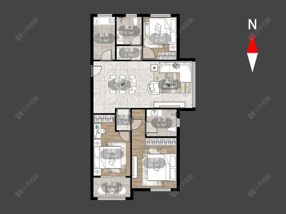 常州临津花园在售二手房源户型图_小牛看房