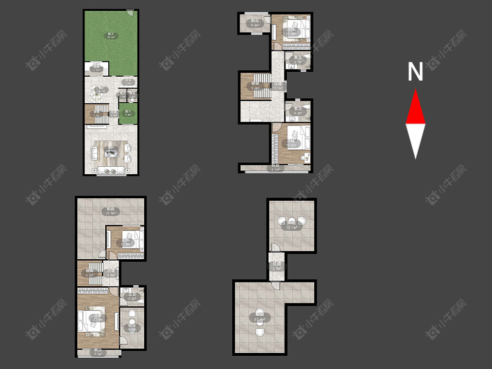 常州招商花园城别墅区在售二手房源户型图_小牛看房