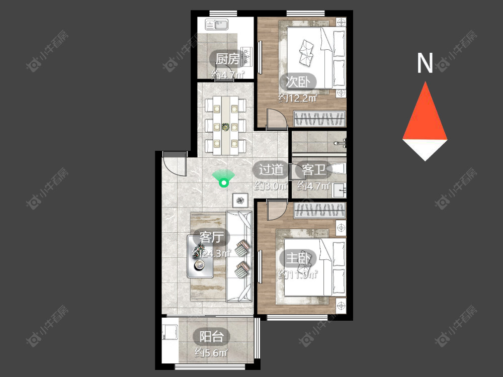 常州中凉花园在售二手房源户型图_小牛看房