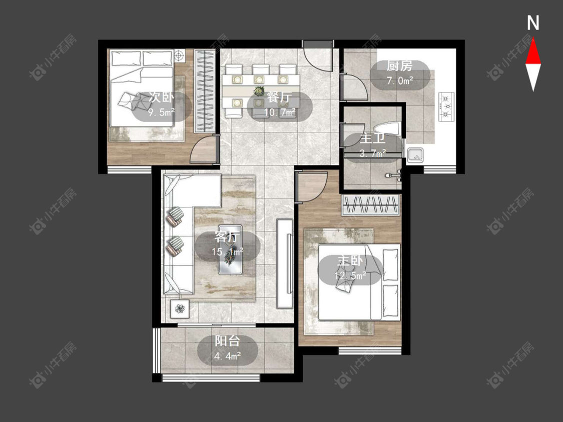 宝龙国际花园二期房源户型图 常州宝龙国际花园二期在售二手房源户型图_小牛看房