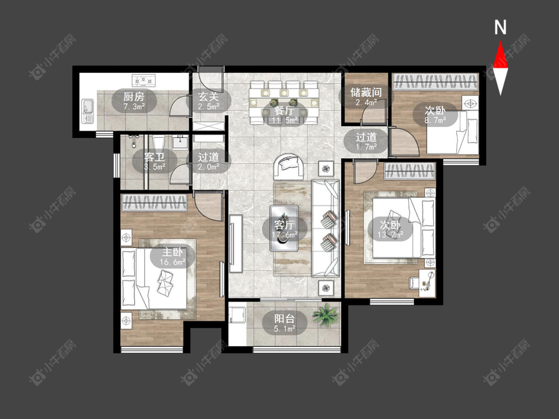 常州景瑞望府在售二手房源户型图_小牛看房