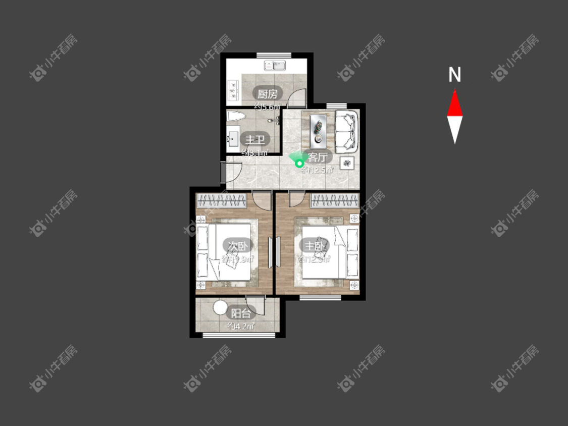 常州河海二村在租房源户型图_小牛看房