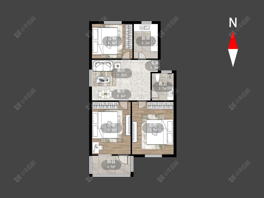 常州北环新村在售二手房源户型图_小牛看房