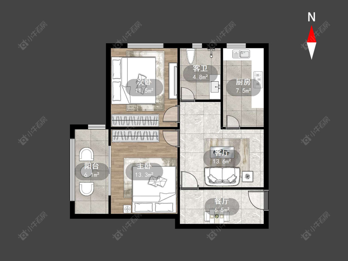 公园壹号四期房源户型图 常州公园壹号四期在售二手房源户型图_小牛看房