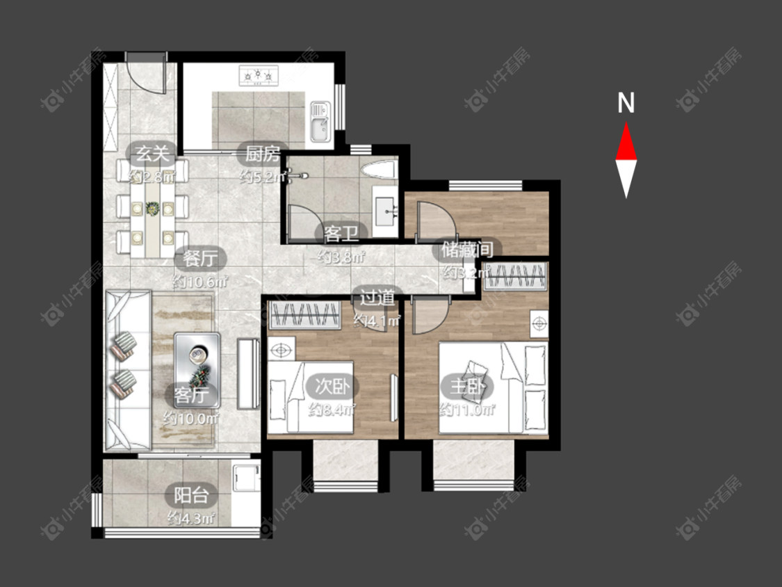 常州蓝光晶曜在售二手房源户型图_小牛看房