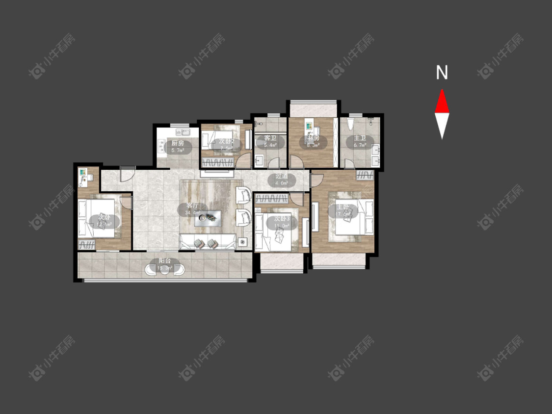 常州龙湖景粼天著在售二手房源户型图_小牛看房