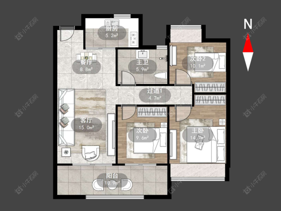 常州旭辉都会里在售二手房源户型图_小牛看房