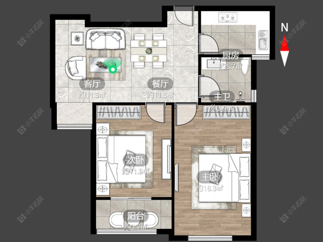 常州聚怡花园北区在售二手房源户型图_小牛看房