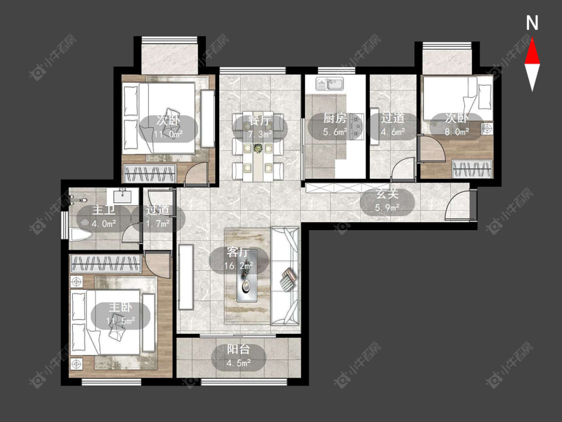 宝龙国际花园二期房源户型图 常州宝龙国际花园二期在售二手房源户型图_小牛看房