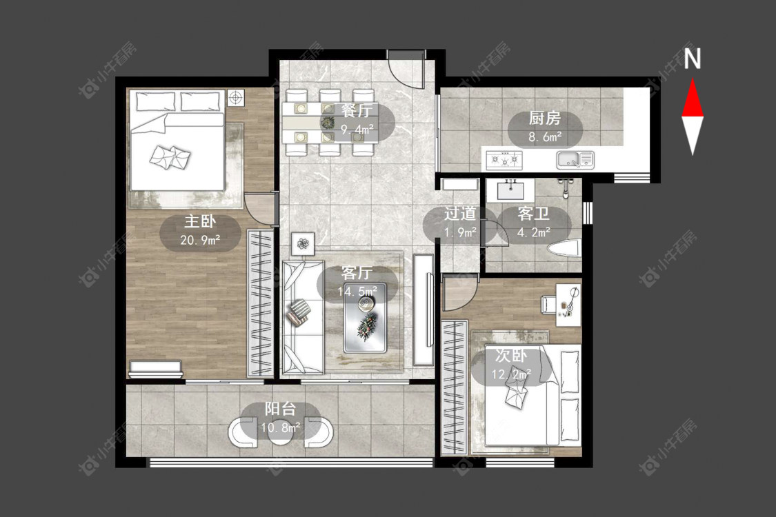 常州吾悦广场南区在售二手房源户型图_小牛看房
