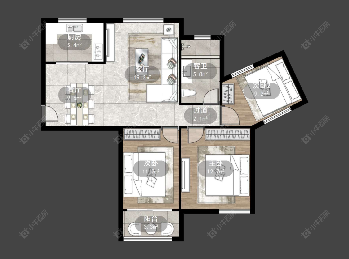 常州天逸城北区在售二手房源户型图_小牛看房