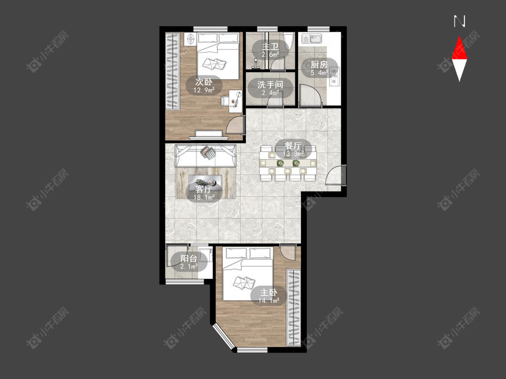 常州滨江明珠城东区在售二手房源户型图_小牛看房