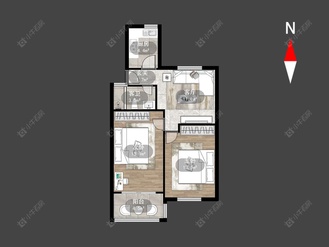 常州翠竹新村东北区在售二手房源户型图_小牛看房