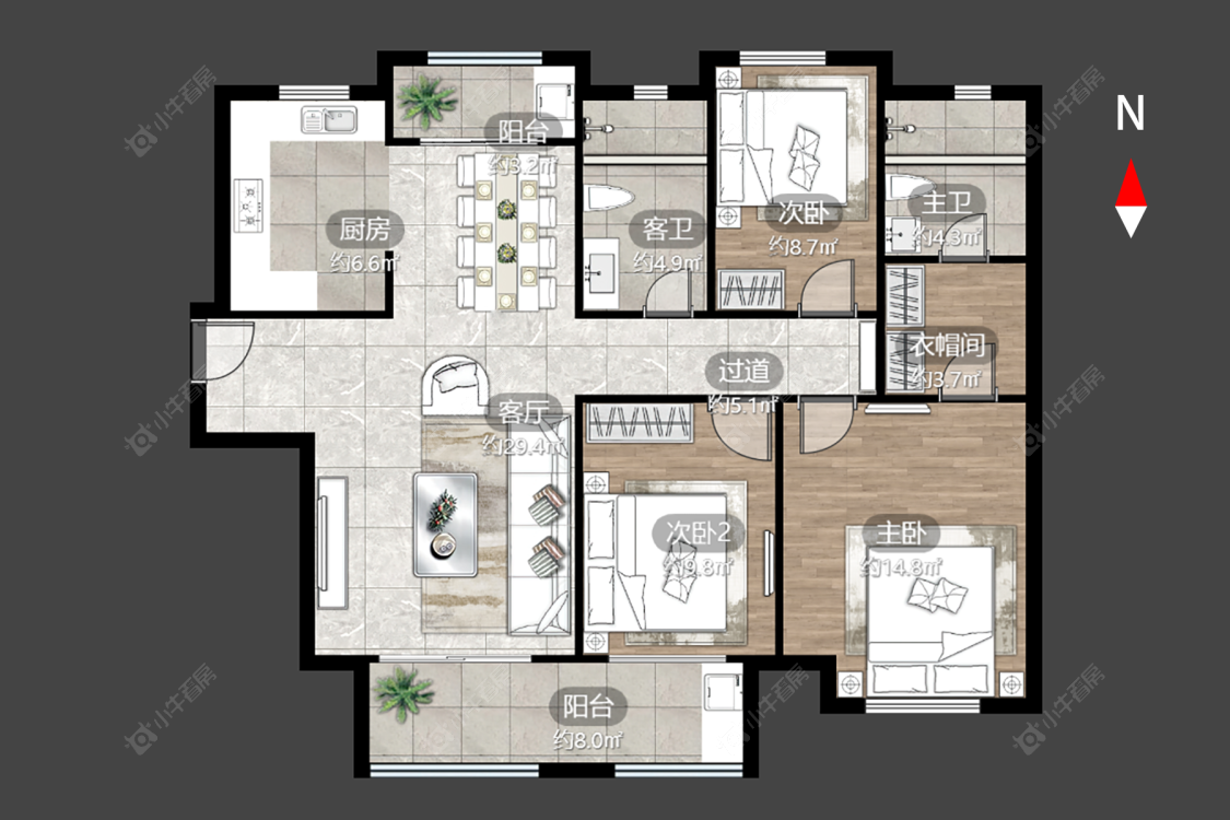 新城域三期房源户型图 常州新城域三期在售二手房源户型图_小牛看房
