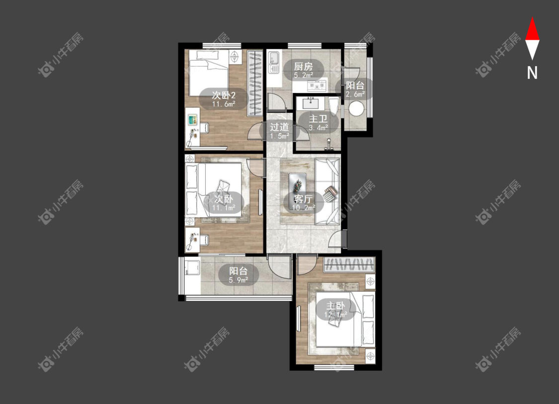 关河中路房源户型图 常州关河中路在租房源户型图_小牛看房
