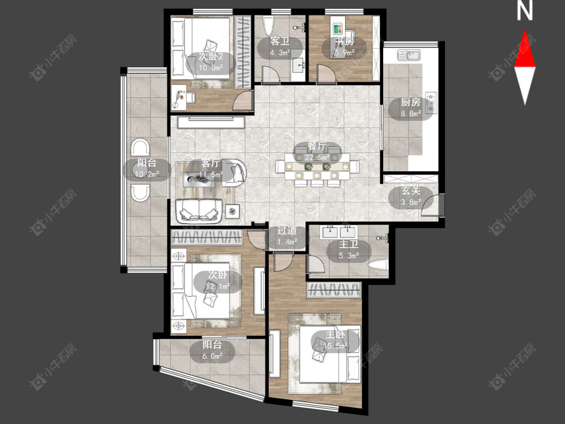 常州水晶城在售二手房源户型图_小牛看房