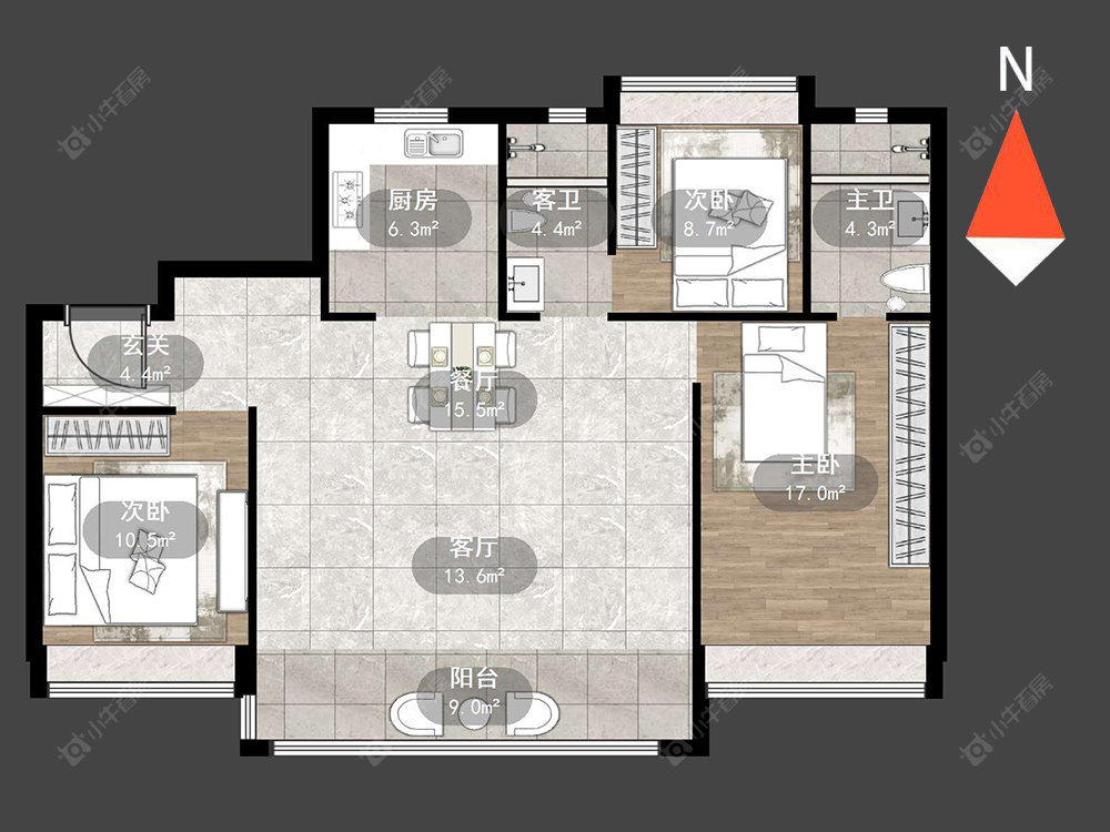 常州碧桂园新月时光在售二手房源户型图_小牛看房