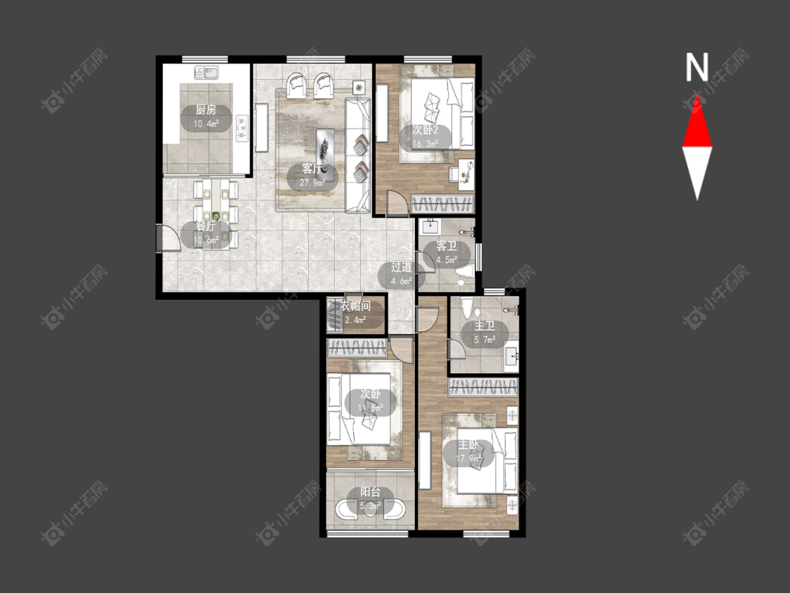 府西花园房源户型图 常州府西花园在售二手房源户型图_小牛看房