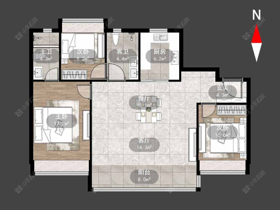 碧桂园新月时光房源户型图 常州碧桂园新月时光在售二手房源户型图_小牛看房