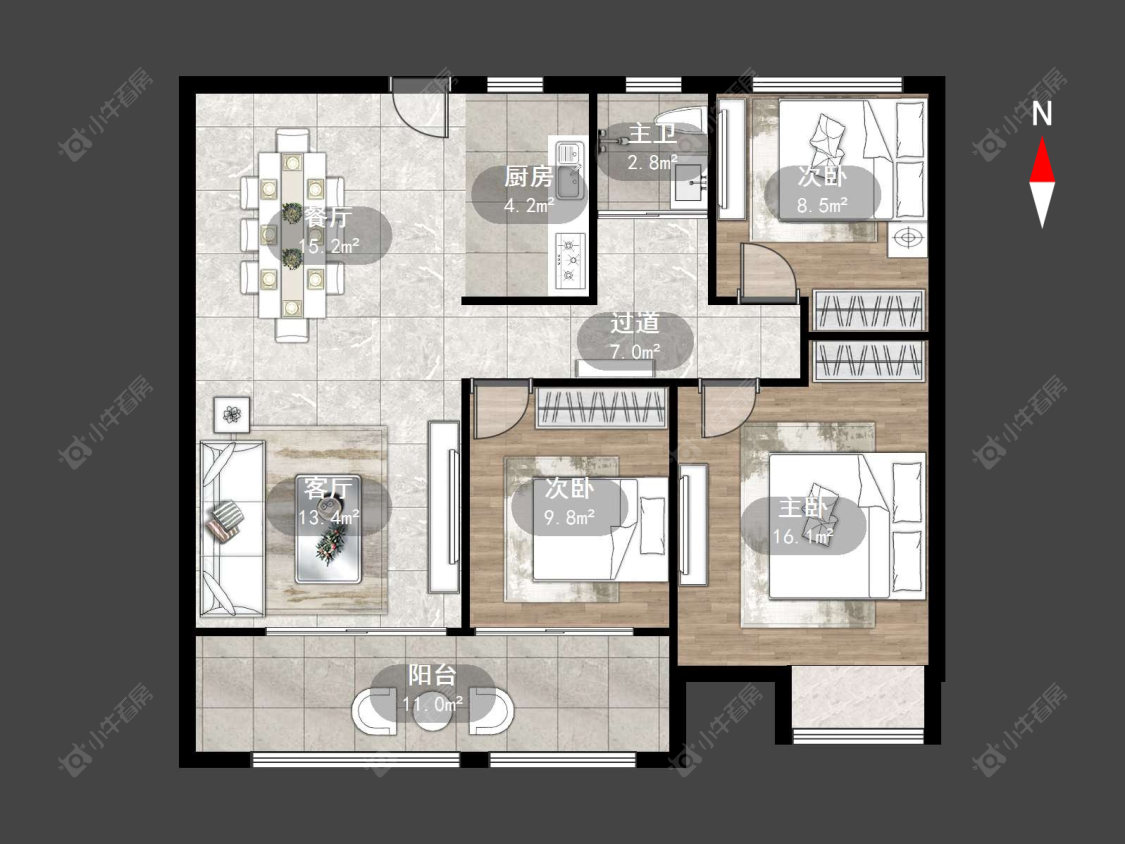 常州中梁金坛壹号院在售二手房源户型图_小牛看房