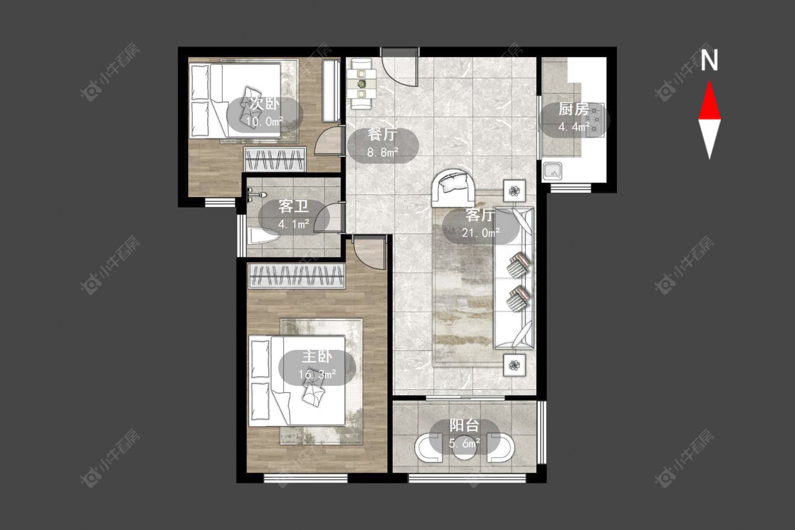 常州长河花园在售二手房源户型图_小牛看房