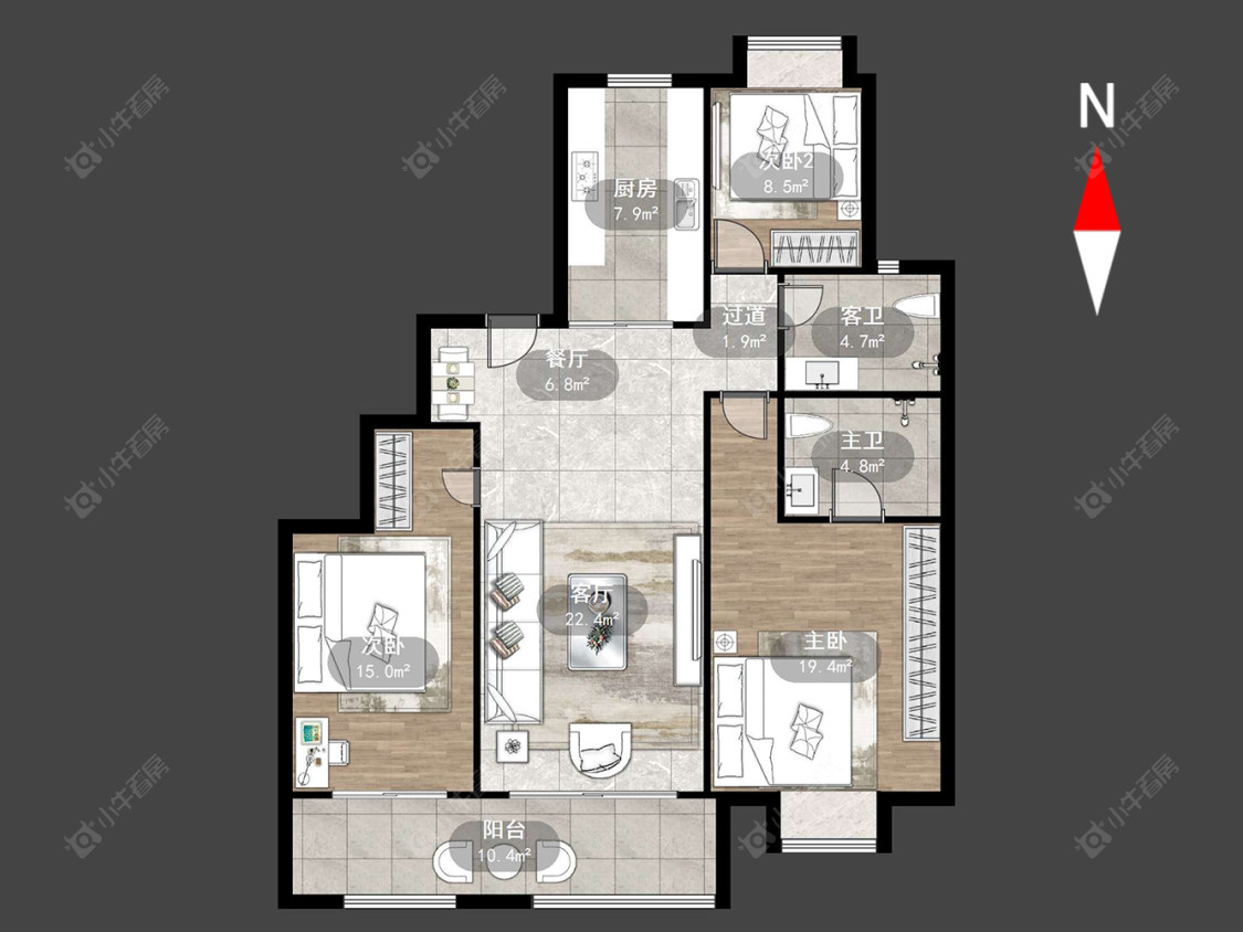 常州新城和昱文萃苑在售二手房源户型图_小牛看房
