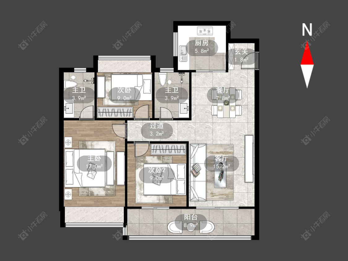 常州蓝光晶曜在售二手房源户型图_小牛看房