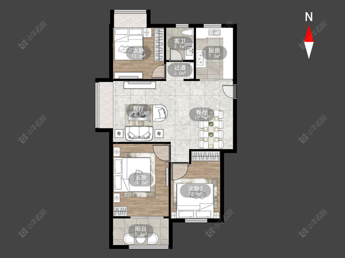新城和昱云璟苑房源户型图 常州新城和昱云璟苑在售二手房源户型图_小牛看房