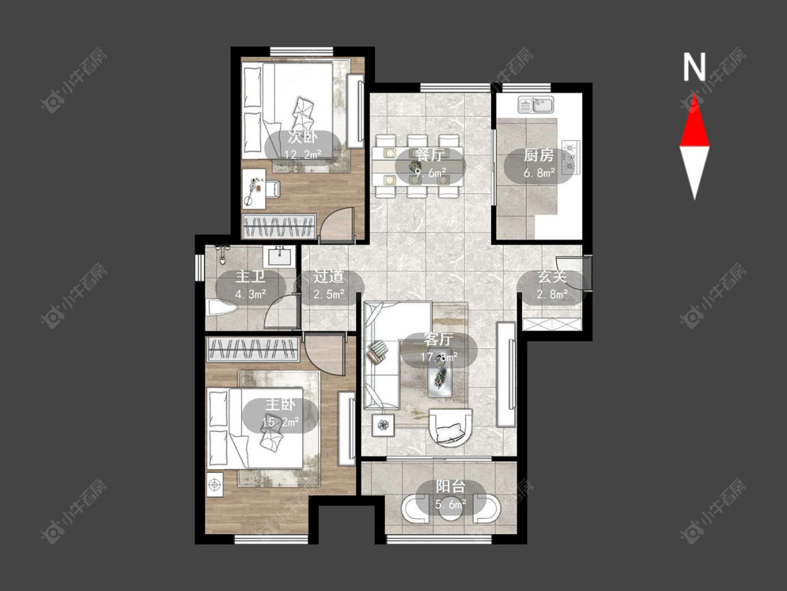 新城香溢澜桥一期房源户型图 常州新城香溢澜桥一期在售二手房源户型图_小牛看房