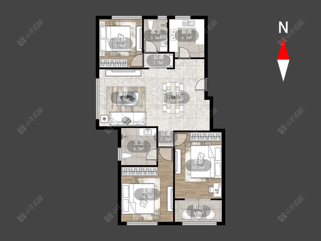 常州新城春天里在售二手房源户型图_小牛看房