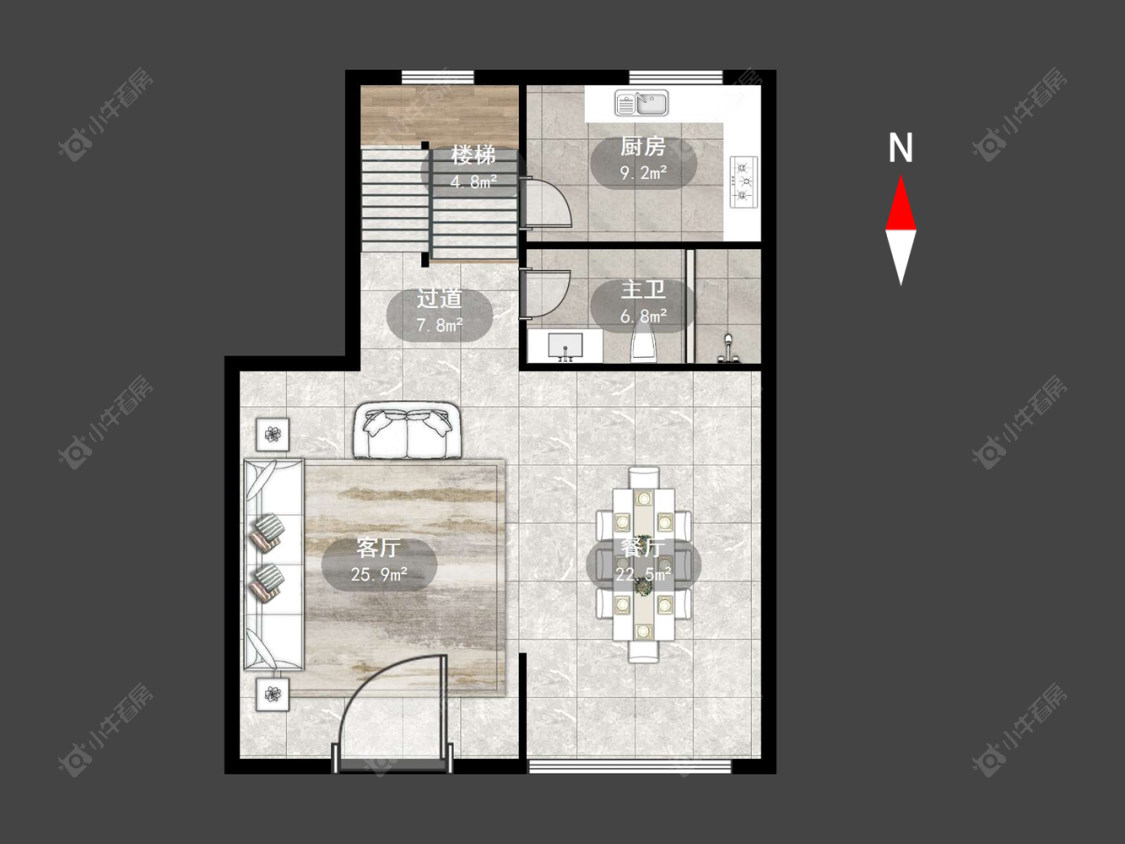 常州圩塘三村在售二手房源户型图_小牛看房