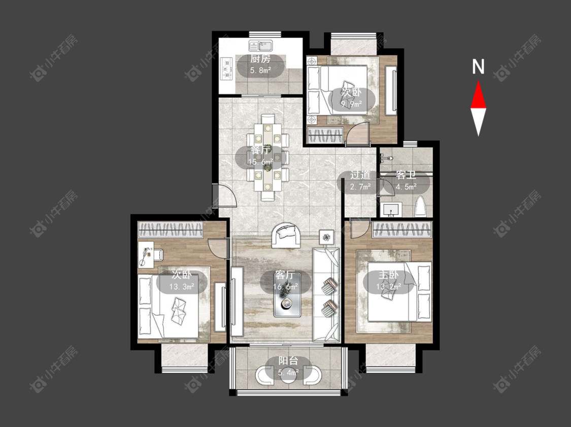 常州红梅假日花苑在售二手房源户型图_小牛看房