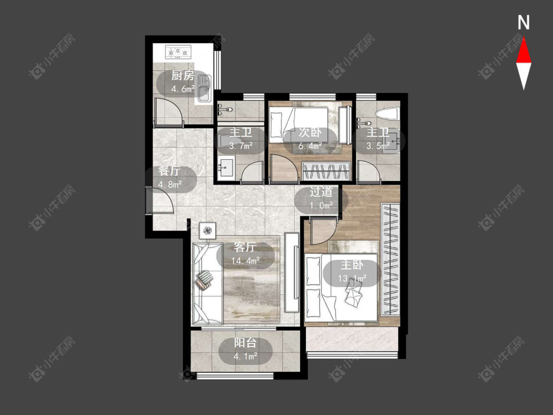 常州保利和光晨樾在售二手房源户型图_小牛看房