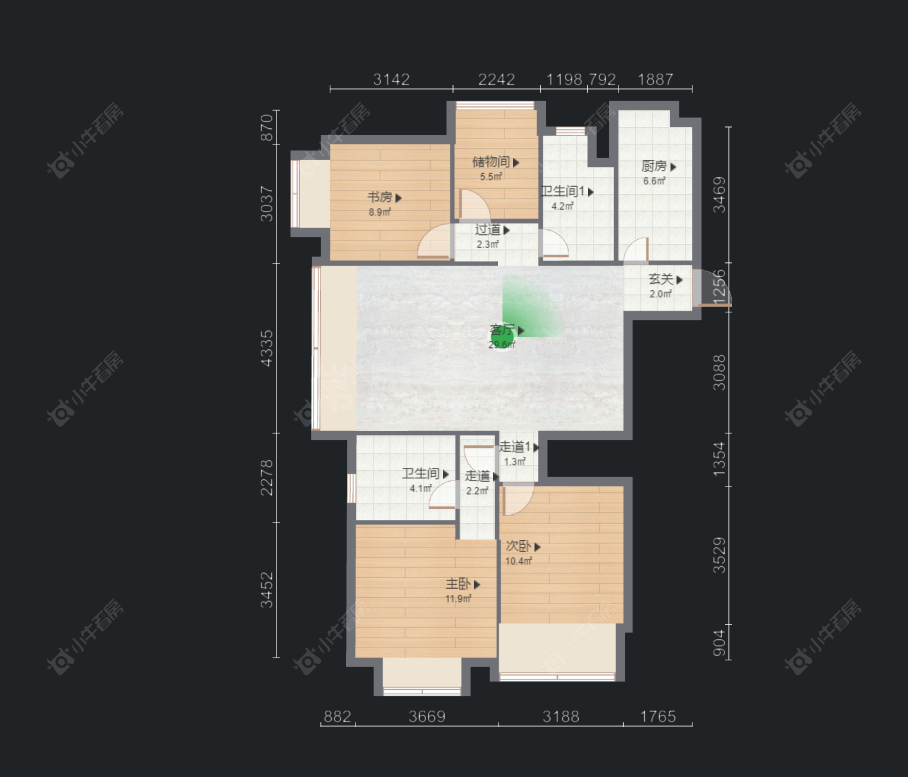 常州龙湖龙誉城二期在售二手房源户型图_小牛看房