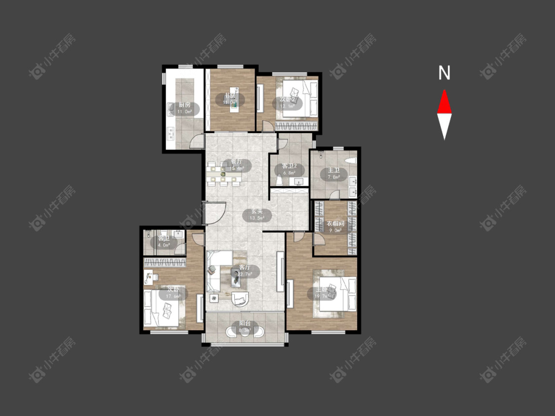 常州九龙仓国宾1号在售二手房源户型图_小牛看房