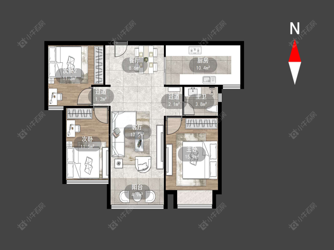 常州雅居乐星河湾在售二手房源户型图_小牛看房