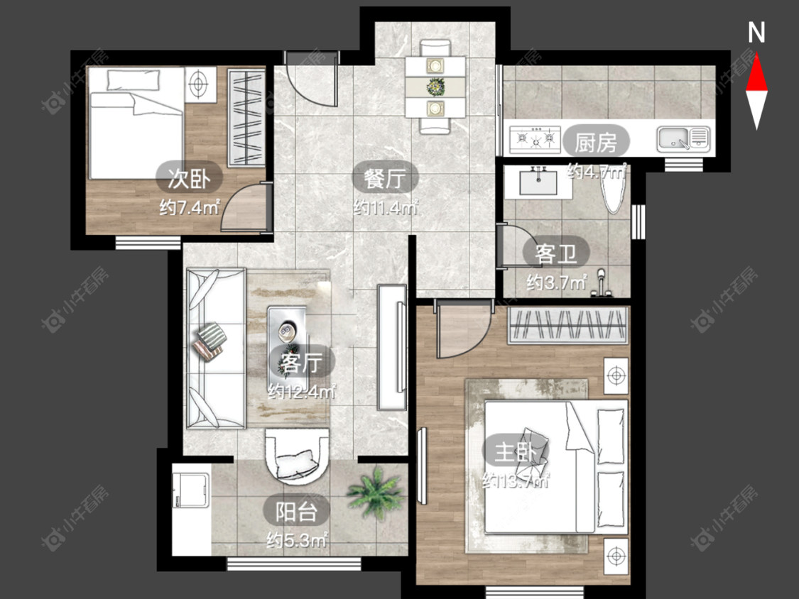 常州公园壹号四期在售二手房源户型图_小牛看房