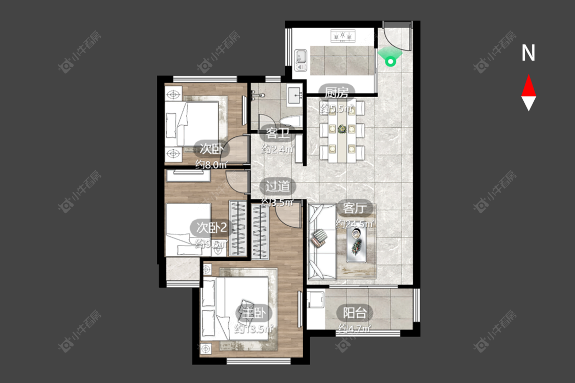 路劲城三期房源户型图 常州路劲城三期在售二手房源户型图_小牛看房