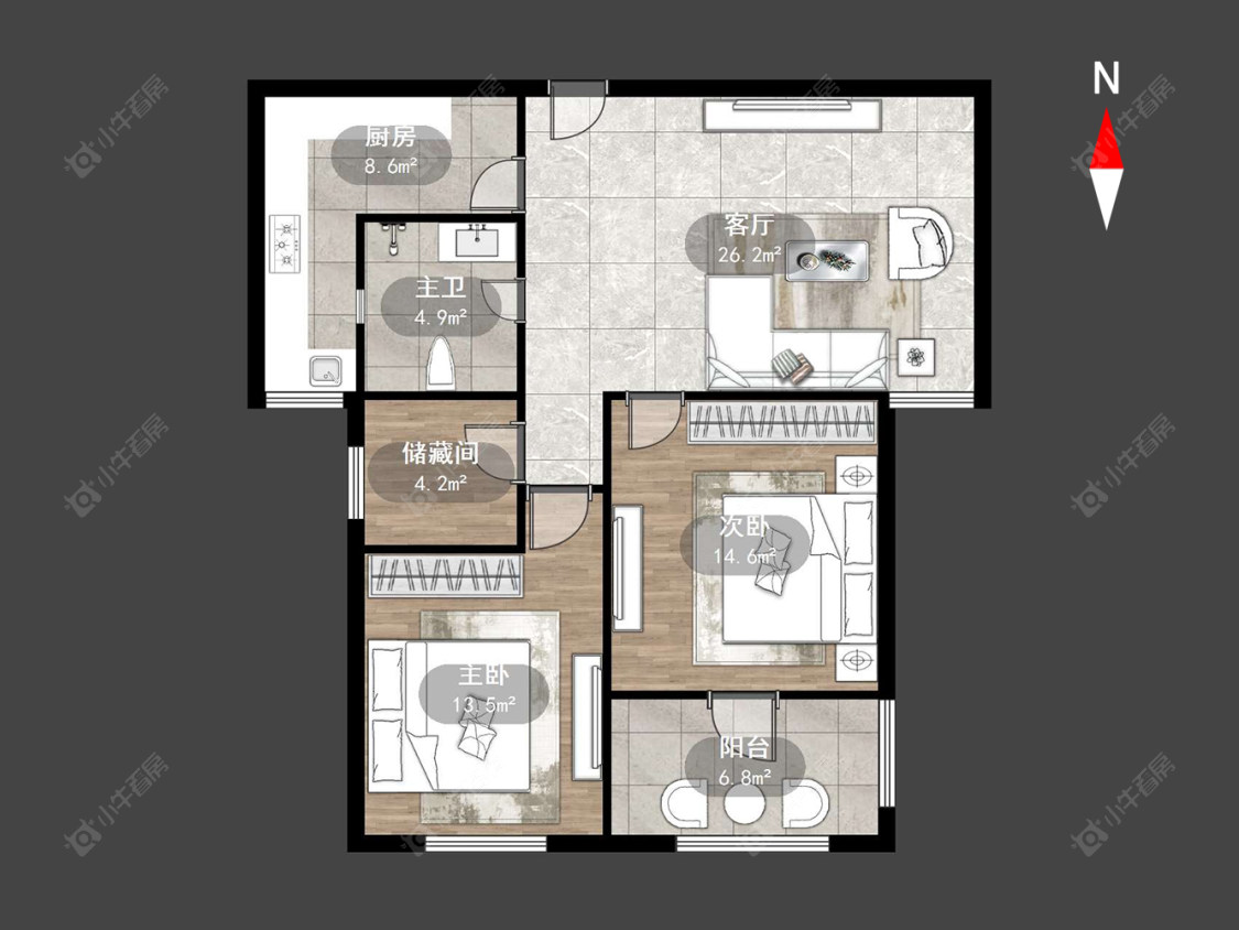 常州香江华廷花园在售二手房源户型图_小牛看房