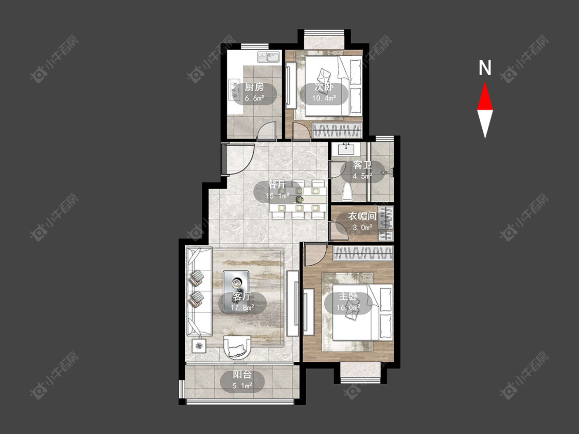 常州青山湾北区在售二手房源户型图_小牛看房