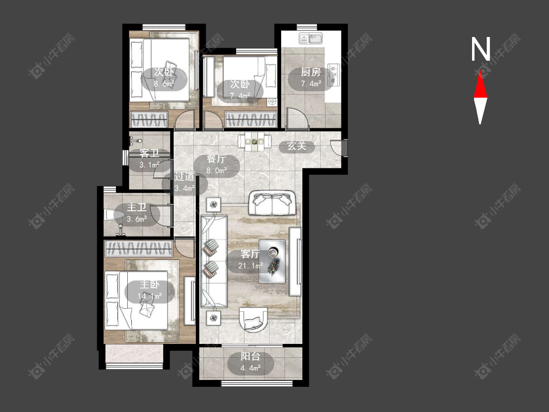 中海凤凰熙岸房源户型图 常州中海凤凰熙岸在售二手房源户型图_小牛看房