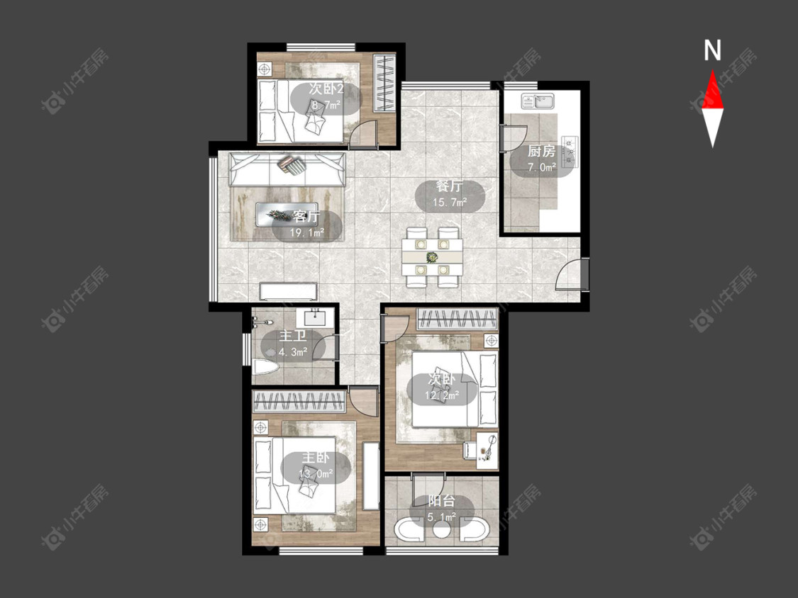 常州桂花园在售二手房源户型图_小牛看房