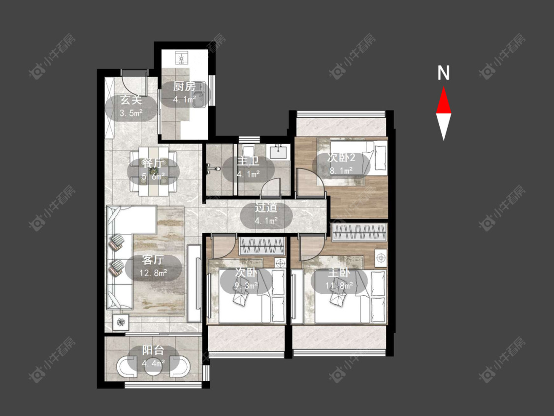 常州星河时代在售二手房源户型图_小牛看房