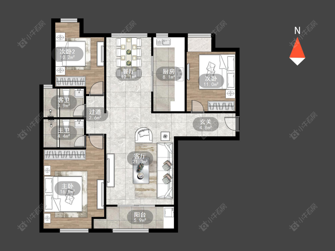 常州万达中央华城在售二手房源户型图_小牛看房