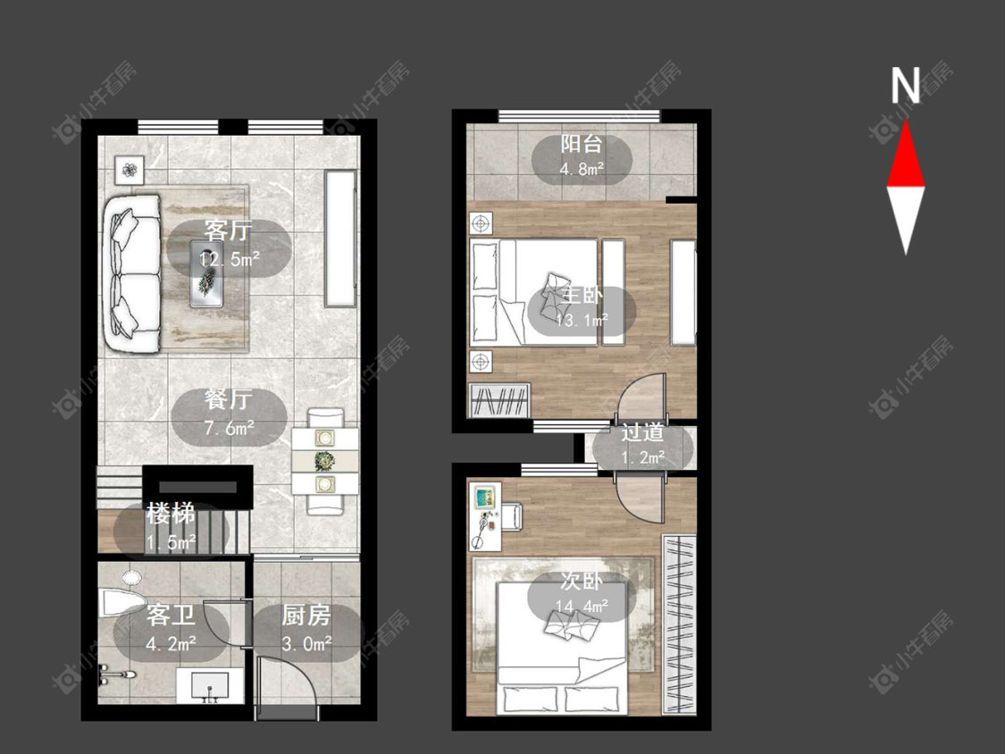常州亚泰财富中心在售二手房源户型图_小牛看房