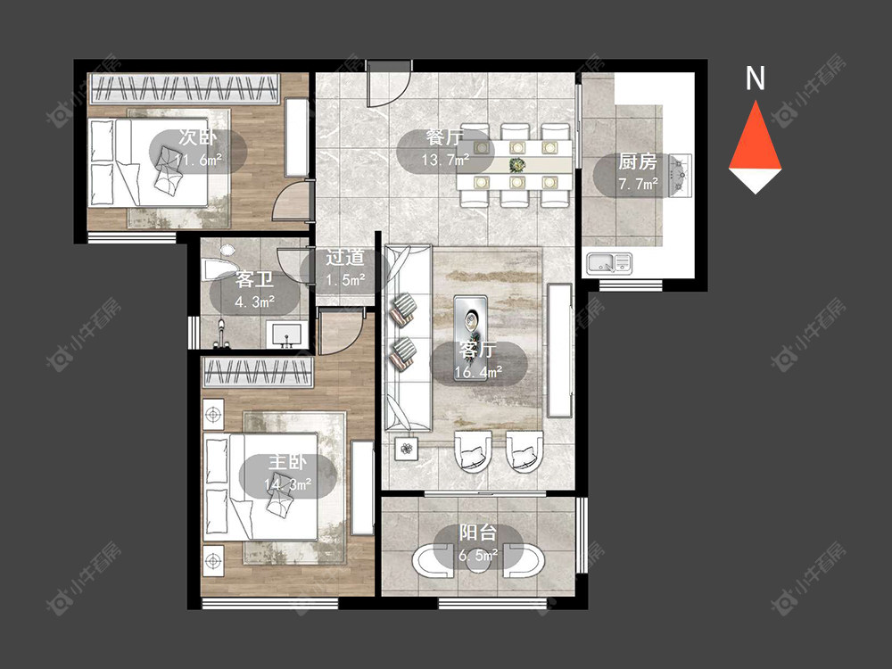 常州万达中央华城在售二手房源户型图_小牛看房