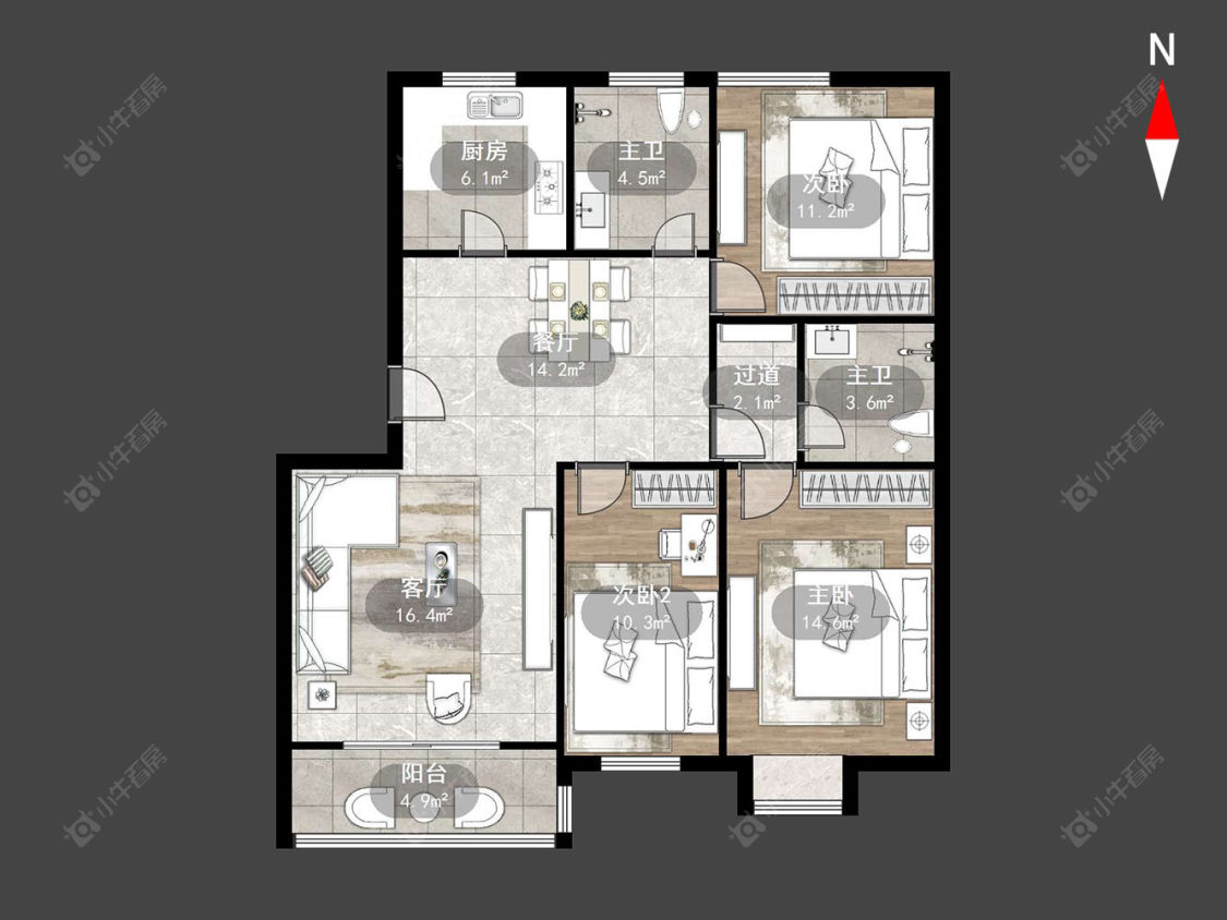 常州金玉苑在售二手房源户型图_小牛看房