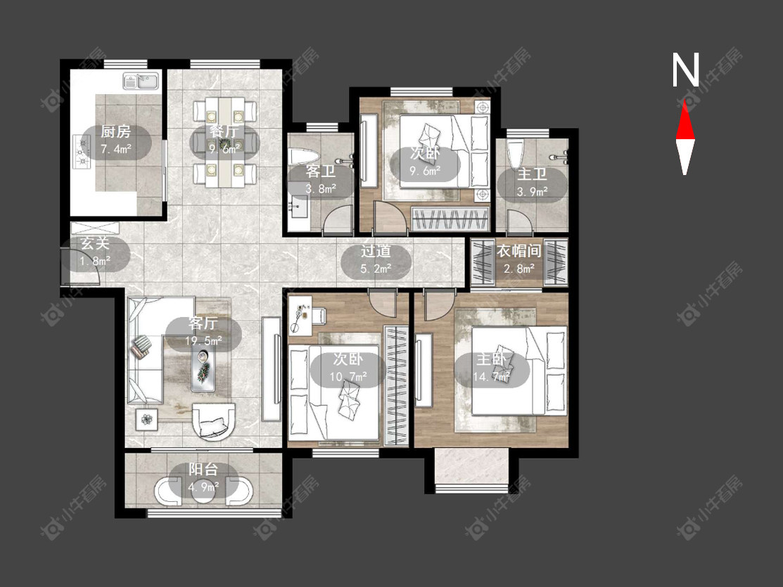 常州华润国际三期在售二手房源户型图_小牛看房