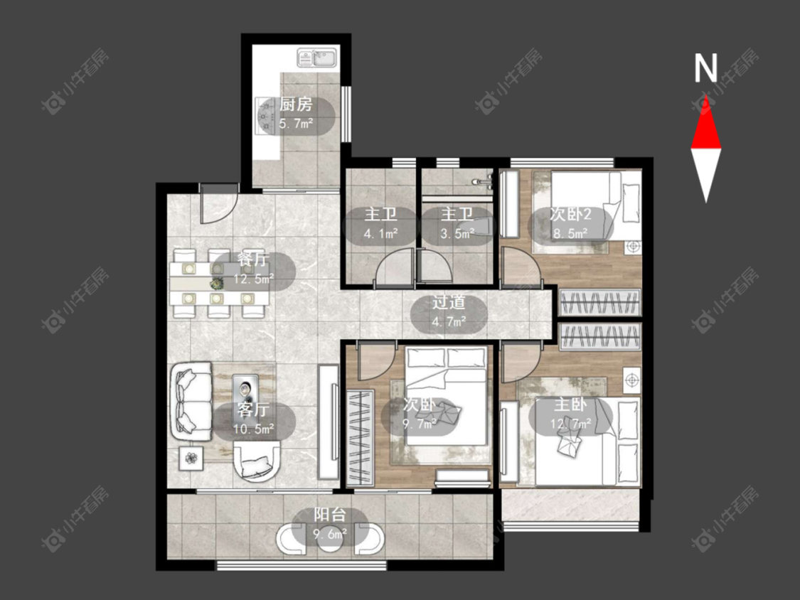 常州中海桂语江南在售二手房源户型图_小牛看房